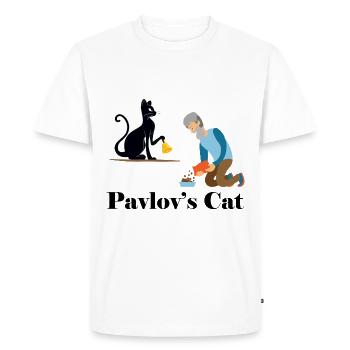 Le chat de Pavlov - Drôle de psychologie - T-shirt Premium bio Homme - blanc - Devant - Nico (187cm)