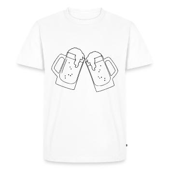 Fête de dessin de bière Célébrez le noir - T-shirt Premium bio Homme - blanc - Devant - Nico (187cm)