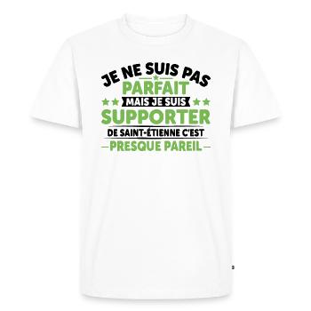 Supporter De Saint Étienne - T-shirt Premium bio Homme - blanc - Devant - Nico (187cm)