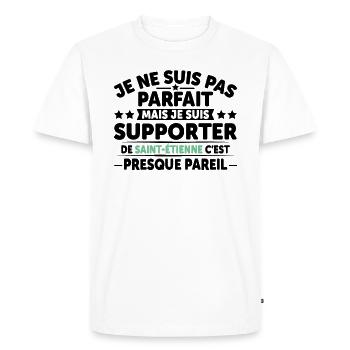 Supporter De Saint Étienne - T-shirt Premium bio Homme - blanc - Devant - Nico (187cm)