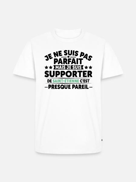 Supporter De Saint Étienne - T-shirt Premium bio Homme - blanc