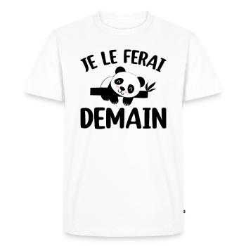 Je Le Ferai Demain - T-shirt Premium bio Homme - blanc - Devant - Nico (187cm)