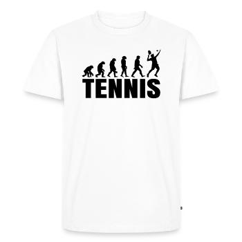 Evolution Gift For A Tennis Player - Men's Premium Organic T-Shirt - white - Front - Nico (187cm)