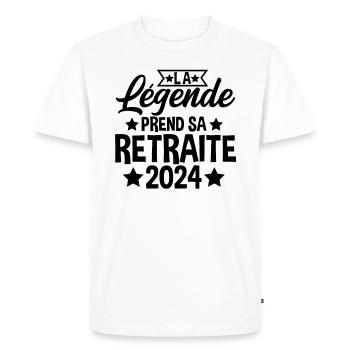 La Légende Prend Sa Retraite 2024 - T-shirt Premium bio Homme - blanc - Devant - Nico (187cm)