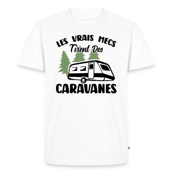 Les Vrais Mecs Trient Des Caravanes - T-shirt Premium bio Homme - blanc - Devant - Nico (187cm)