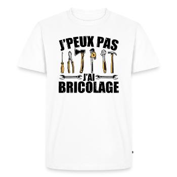 Je Peux Pas J'ai Bricolage - T-shirt Premium bio Homme - blanc - Devant - Nico (187cm)