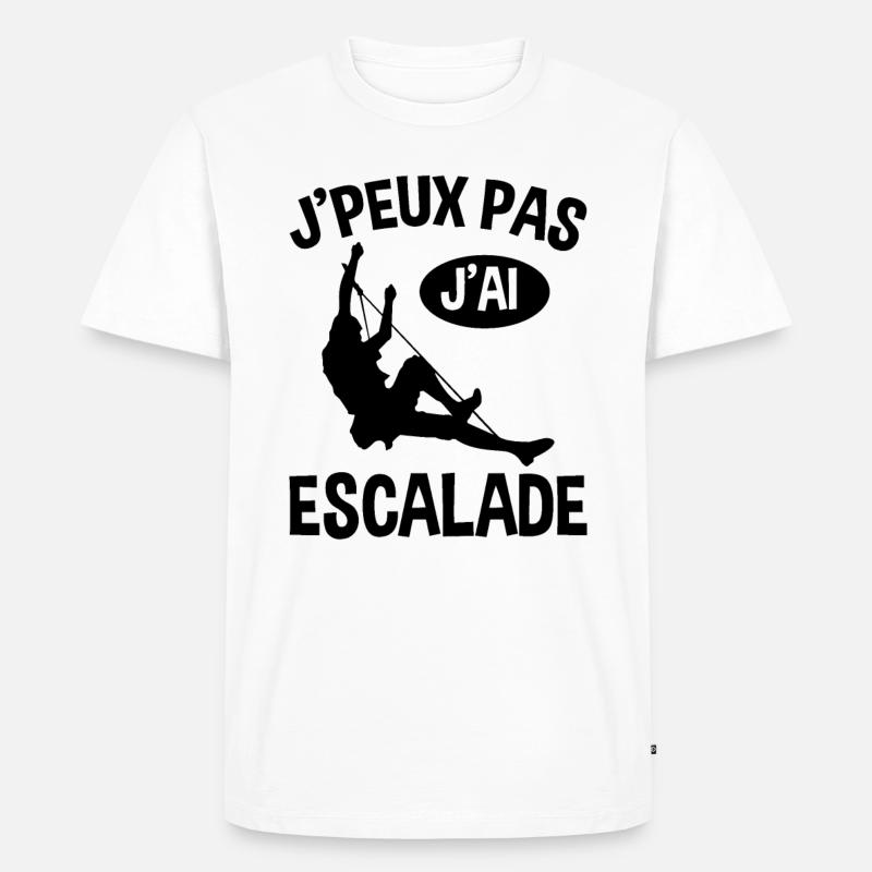 Ich kann nicht klettern - Männer Premium Bio T-Shirt - Weiß
