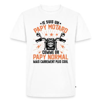Je Suis Un Papy Motard Très Cool - T-shirt Premium bio Homme - blanc - Devant - Nico (187cm)