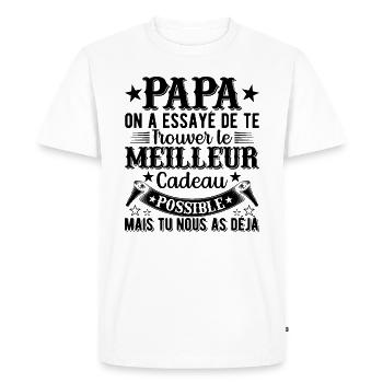 Dad we tried to find you the best gift - Men's Premium Organic T-Shirt - white - Front - Nico (187cm)
