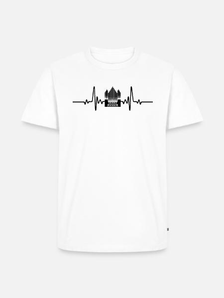 Organherzfrequenz - Männer Premium Bio T-Shirt - Weiß
