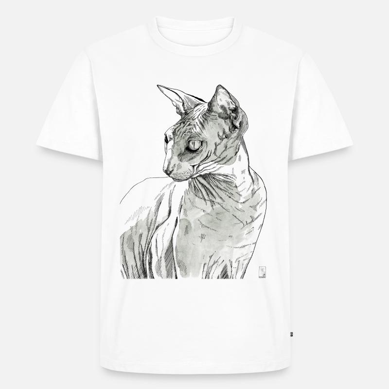 Sphynx Katze - Männer Premium Bio T-Shirt - Weiß