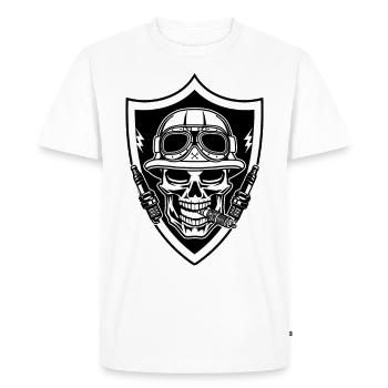 Mécanicien militaire - T-shirt Premium bio Homme - blanc - Devant - Nico (187cm)