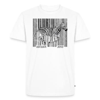 Zebra Barcode Running Graphic - T-shirt Premium bio Homme - blanc - Devant - Nico (187cm)