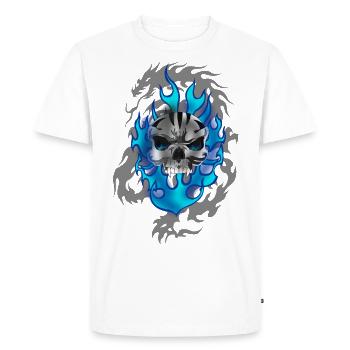 crâne - T-shirt Premium bio Homme - blanc - Devant - Nico (187cm)