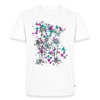 Gymnastique au sol - T-shirt Premium bio Homme - blanc - Devant - Nico (187cm)