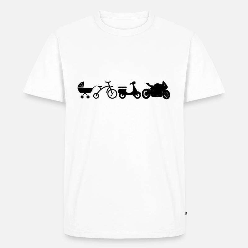 Evolution de la moto - T-shirt Premium bio Homme - blanc