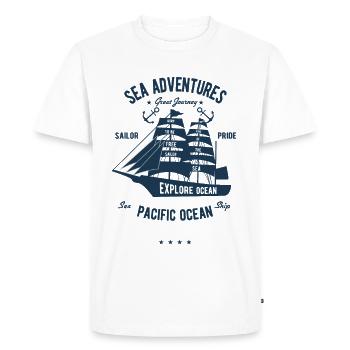 Aventures Marines - T-shirt Premium bio Homme - blanc - Devant - Nico (187cm)