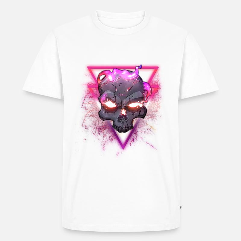 Skull in triangle - Männer Premium Bio T-Shirt - Weiß