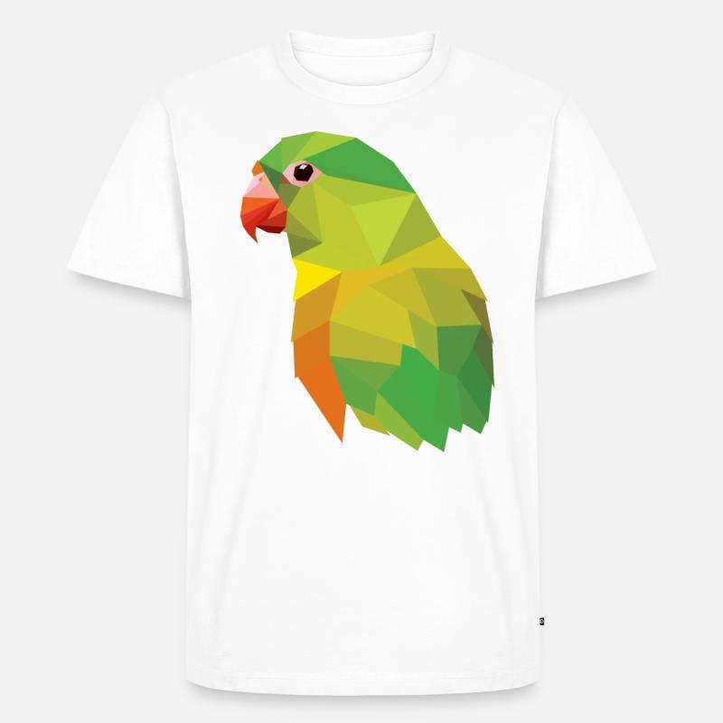 Papagei Vogel Mosaik low poly - Männer Premium Bio T-Shirt - Weiß