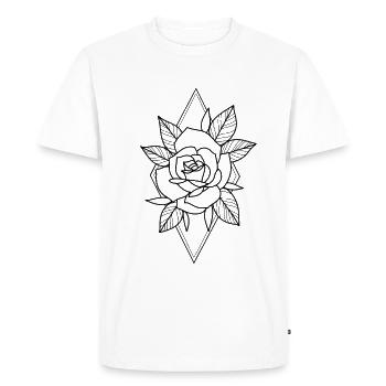 rose diamond - Men's Premium Organic T-Shirt - white - Front - Nico (187cm)