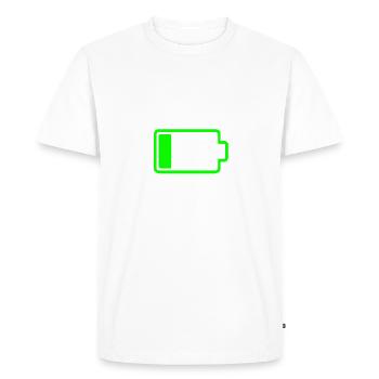 Charge battery empty holiday gift - Men's Premium Organic T-Shirt - white - Front - Nico (187cm)