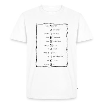 Mathematik - Männer Premium Bio T-Shirt - Weiß - Vorne - Nico (187cm)