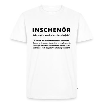 Inschenör black - Men's Premium Organic T-Shirt - white - Front - Nico (187cm)