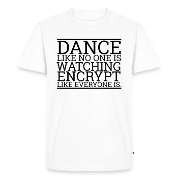 « Dance like no one » | Ordinateur - T-shirt Premium bio Homme - blanc - Devant - Nico (187cm)