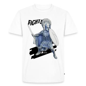 Combat de Sparte! - T-shirt Premium bio Homme - blanc - Devant - Nico (187cm)