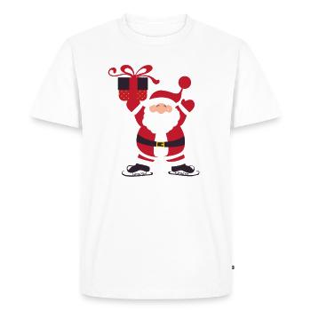 santa - Men's Premium Organic T-Shirt - white - Front - Nico (187cm)