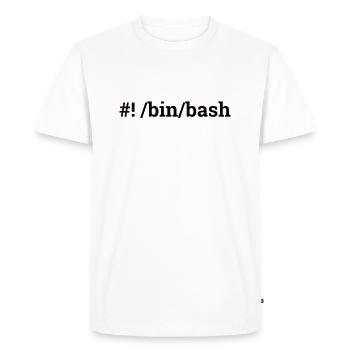 "/bin/bash" | Admin, Computer Science - Men's Premium Organic T-Shirt - white - Front - Nico (187cm)