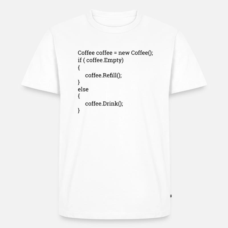 "Coffee and Code" | Programmers, programmers - Men's Premium Organic T-Shirt - white