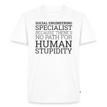 "Social Engineering Specialist" | Computer - Men's Premium Organic T-Shirt - white - Front - Nico (187cm)