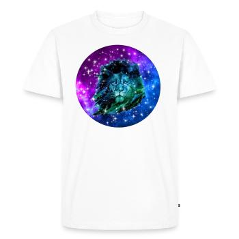 Galaxy Lion avec galaxy design - T-shirt Premium bio Homme - blanc - Devant - Nico (187cm)
