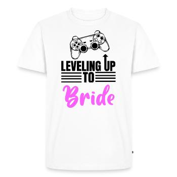 Leveling UpTo Bride - T-shirt Premium bio Homme - blanc - Devant - Nico (187cm)
