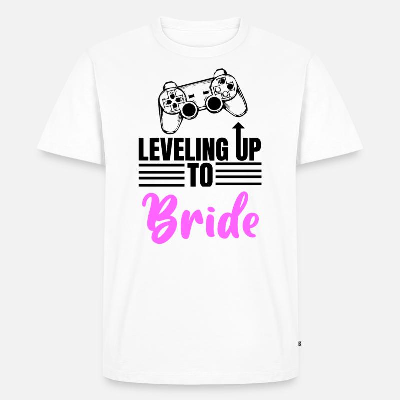 Leveling UpTo Bride - Männer Premium Bio T-Shirt - Weiß