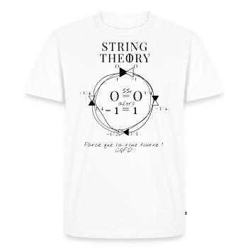 STRING THEORY - T-shirt Premium bio Homme - blanc - Devant - Nico (187cm)