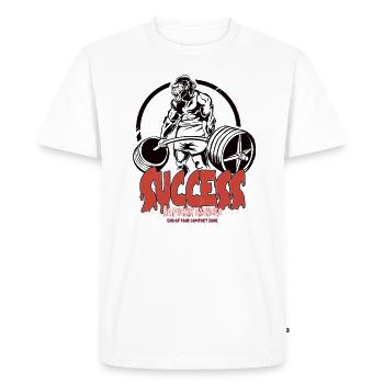 GYM Pas d’excuses Musculation Fitness Gorille - T-shirt Premium bio Homme - blanc - Devant - Nico (187cm)