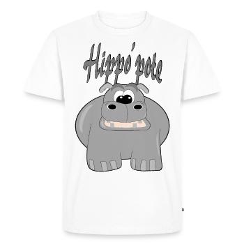 Hippo pote - T-shirt Premium bio Homme - blanc - Devant - Nico (187cm)