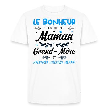 Arrière-Grand-Mère - T-shirt Premium bio Homme - blanc - Devant - Nico (187cm)