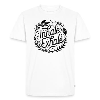 Inhale exhale inspire expire - T-shirt Premium bio Homme - blanc - Devant - Nico (187cm)
