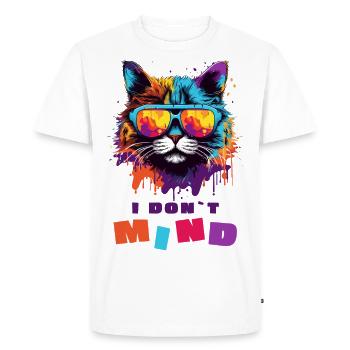 Cool Cat - I don't mind - Men's Premium Organic T-Shirt - white - Front - Nico (187cm)