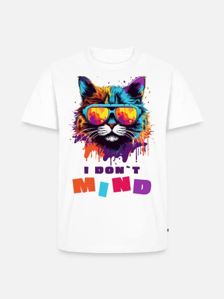 Cool Cat - I don`t mind - Männer Premium Bio T-Shirt - Weiß