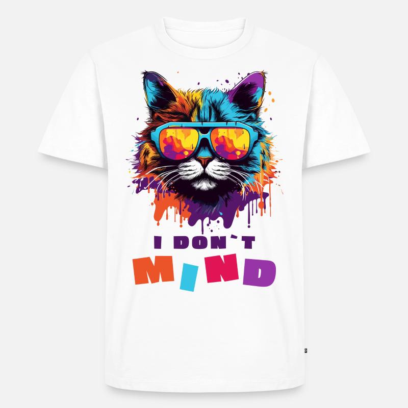 Cool Cat - I don`t mind - Männer Premium Bio T-Shirt - Weiß