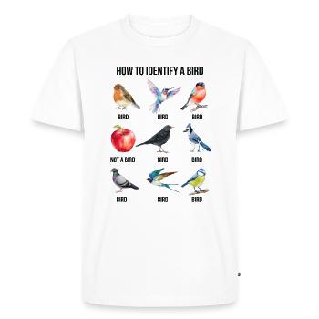 Conception amusante d’oiseau - Comment identifier un oiseau - T-shirt Premium bio Homme - blanc - Devant - Nico (187cm)