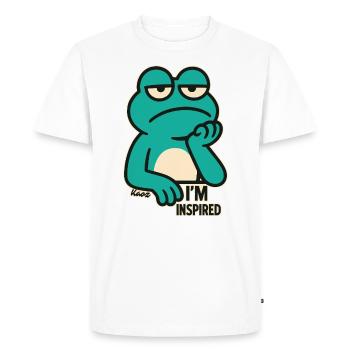 Bored frog: "I'm totally inspired" - Men's Premium Organic T-Shirt - white - Front - Nico (187cm)