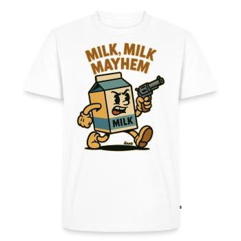 A milk, milk carton in retro madness - Men's Premium Organic T-Shirt - white - Front - Nico (187cm)