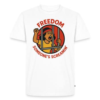 Cry for freedom - Men's Premium Organic T-Shirt - white - Front - Nico (187cm)