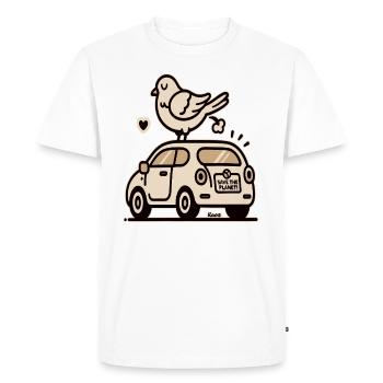 Sauvez la planète Pigeons et fientes d’oiseaux - T-shirt Premium bio Homme - blanc - Devant - Nico (187cm)
