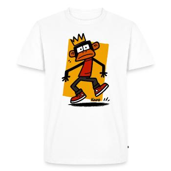 Singe avec une couronne – Le prince confus - T-shirt Premium bio Homme - blanc - Devant - Nico (187cm)